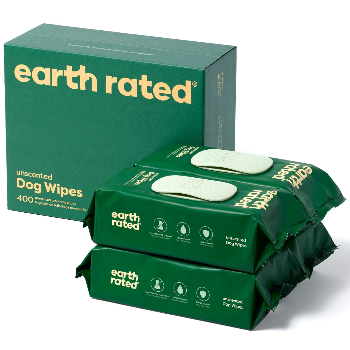 Dog Grooming Wipes - Hypoallergenic Wipes for Paws, Body & Bum | Gentle Daily Cleaning - 100 Wipes (1 Pack) / Unscented